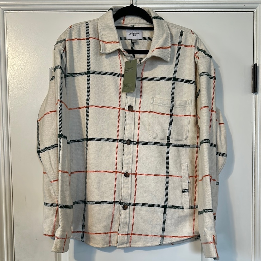 Men's Plaid Jacket - Cream and Black